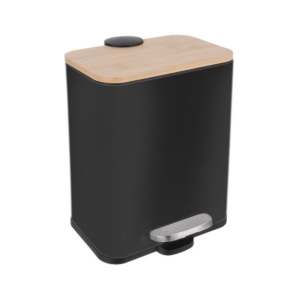 Černý nášlapný odpadkový koš z nerezové oceli 5 l Black – Orion