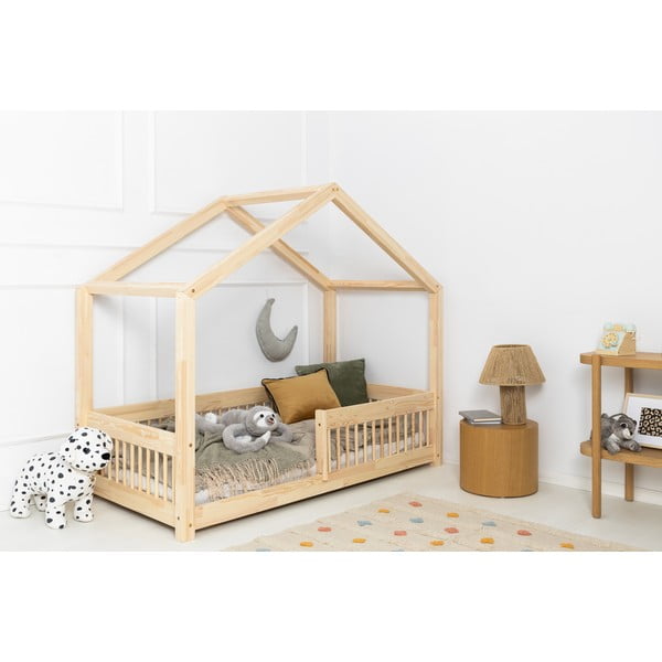 Domečková dětská postel z borovicového dřeva v přírodní barvě 120x200 cm Mila RMW – Adeko-image-1
