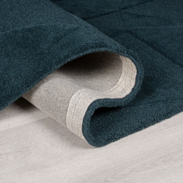 Zelenomodrý ručně tkaný vlněný kulatý koberec ø 160 cm Shard Teal – Flair Rugs-image-2