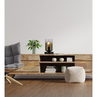 Černá stolní lampa se skleněným stínidlem (výška 20 cm) Aspra – Candellux Lighting