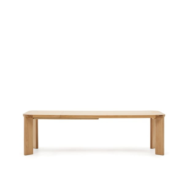 Rozkládací jídelní stůl s deskou v dubovém dekoru v přírodní barvě 100x200 cm Jondal – Kave Home-image-3