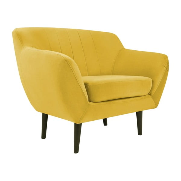 Žlutá sametové křeslo Mazzini Sofas Toscane-image-2