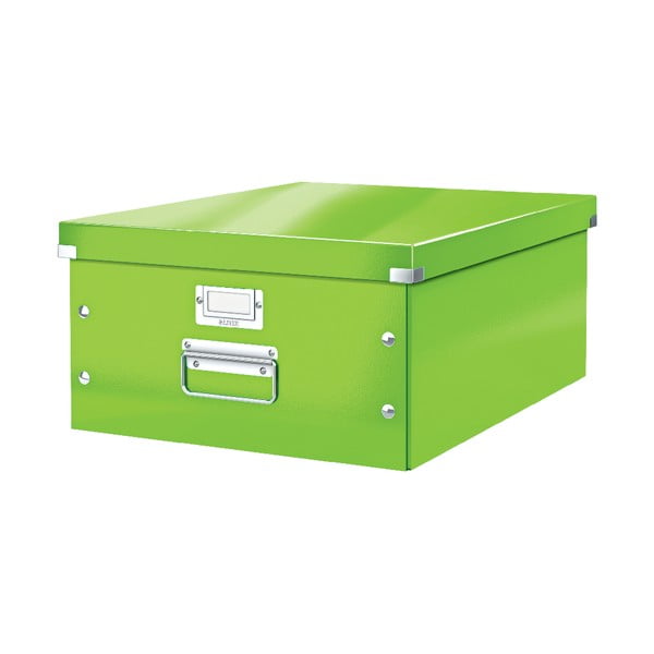 Zelený kartonový úložný box s víkem 37x48x20 cm Click&Store – Leitz