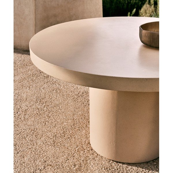 Betonový kulatý zahradní jídelní stůl ø 120 cm Aiguablava – Kave Home-image-3