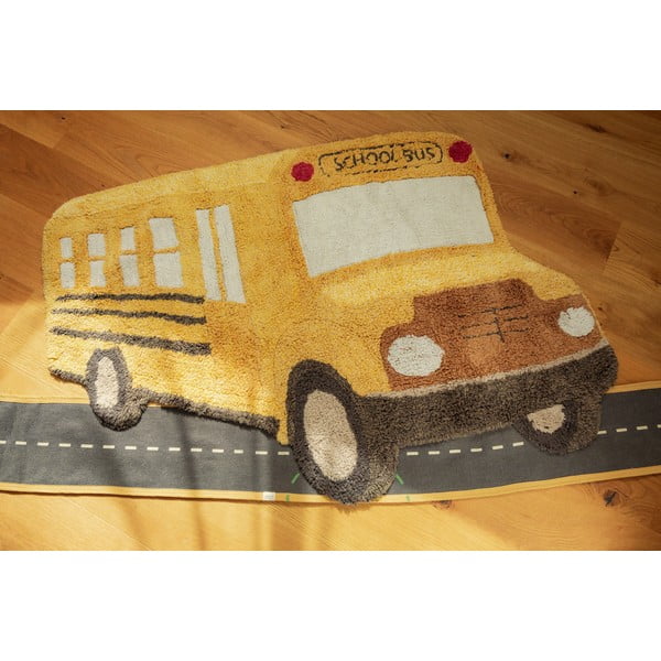 Okrově žlutý pratelný/ručně tkaný bavlněný dětský koberec 90x130 cm School Bus – Lorena Canals-image-4