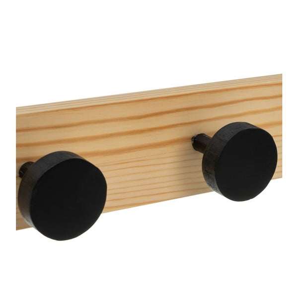 Černý/v přírodní barvě nástěnný věšák z borovicového dřeva 40 cm Anillos – Casa Selección-image-2