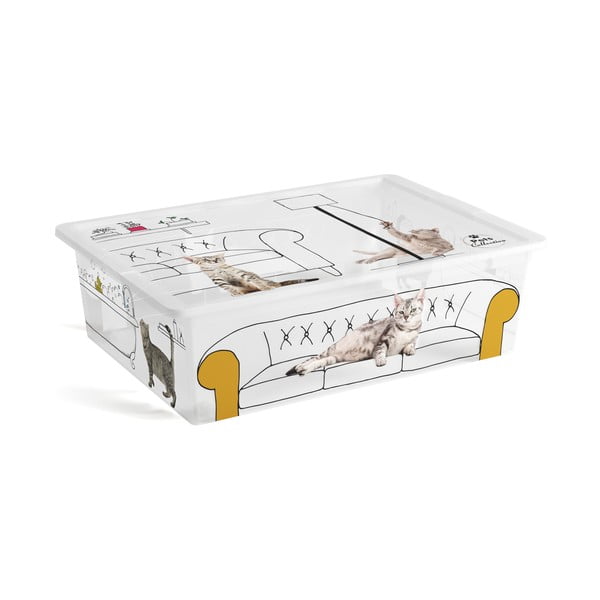Bílý plastový úložný box s víkem 55x39x16 cm C Box Style – KIS