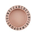 Béžový dětský hluboký talíř Design Letters Eat & Learn, ø 15,5 cm