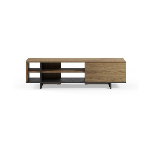 Černý/v přírodní barvě TV stolek v dekoru dubu 160x44x36 cm Cequoia – Marckeric