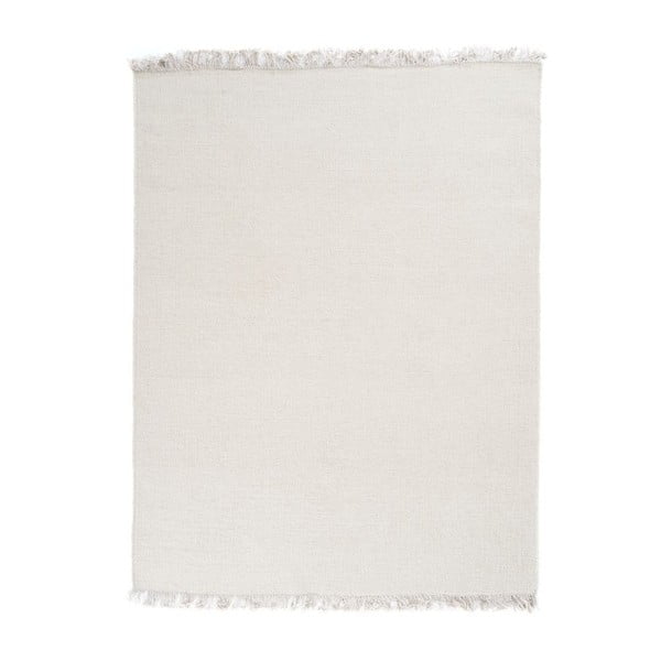 Vlněný koberec Rainbow White, 60x120 cm