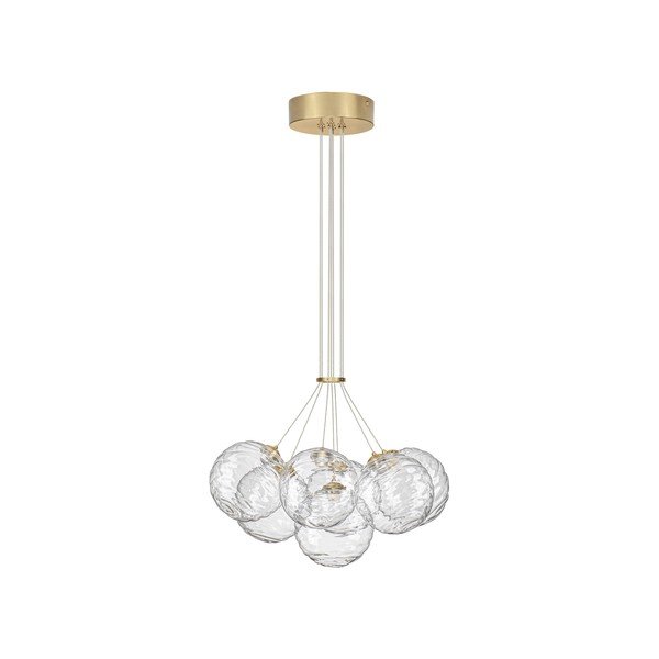 Skleněné LED stmívatelné závěsné svítidlo v mosazné barvě ø 42 cm Blazik – Nova Luce
