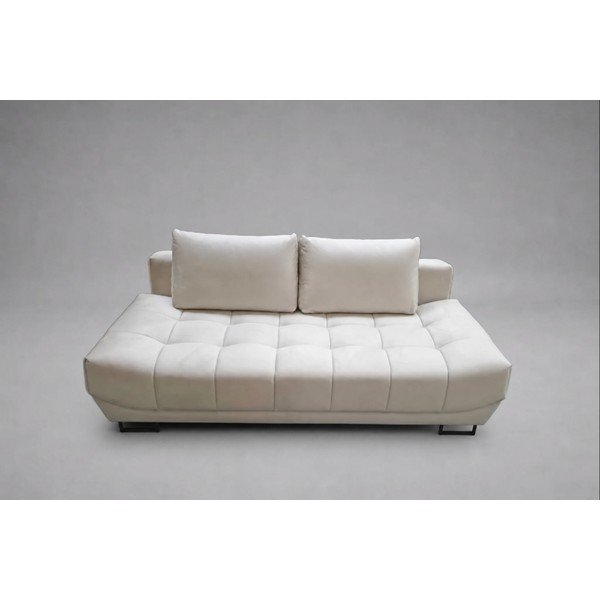 Béžová sametová rozkládací/s úložným prostorem pohovka 215 cm Cirrus - II. jakost – Windsor & Co Sofas-image-1
