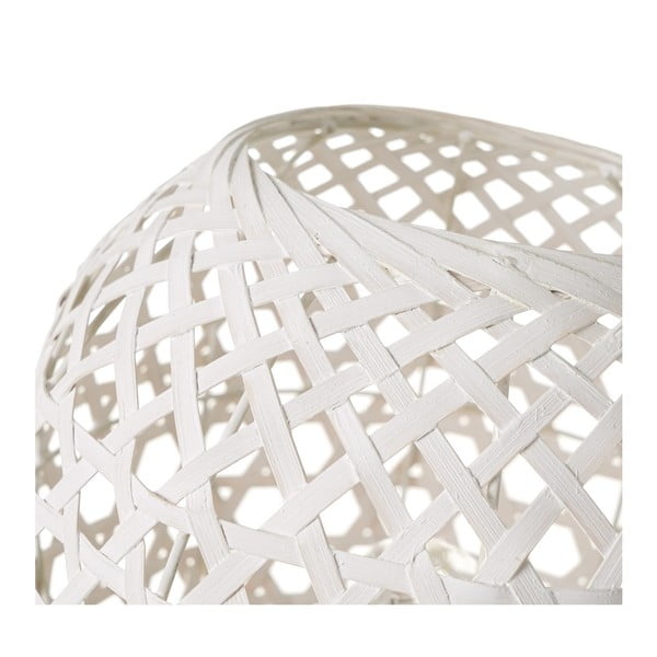 Bílá bambusová stolní lampa s bambusovým stínidlem (výška 23 cm) – Casa Selección-image-2