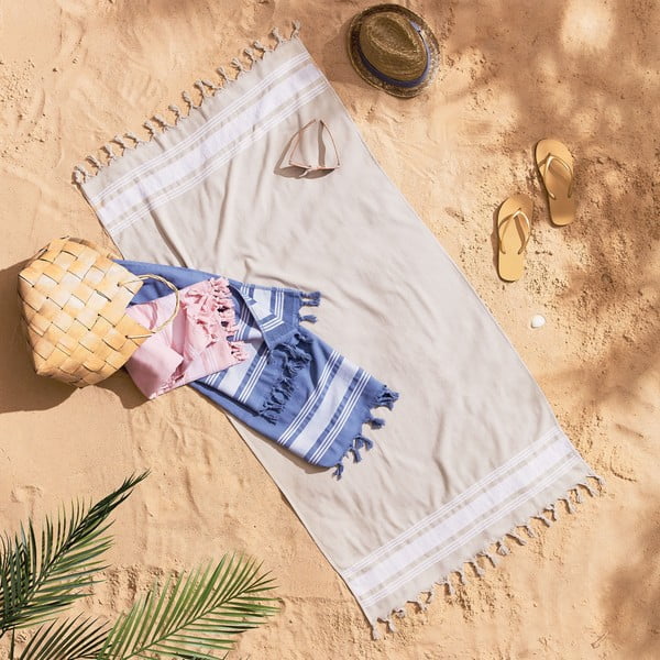 Růžová plážová osuška 75x150 cm Hammam – Catherine Lansfield-image-3