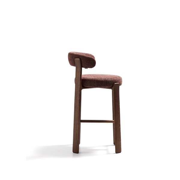 Hnědá/v tmavě přírodní barvě barová židle z jasanového dřeva (výška sedáku 75 cm) Granite – Kave Home-image-3