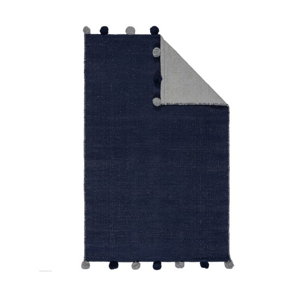 Tmavě modrý bavlněný dětský koberec 100x150 cm Pom Edge Reversible – Flair Rugs