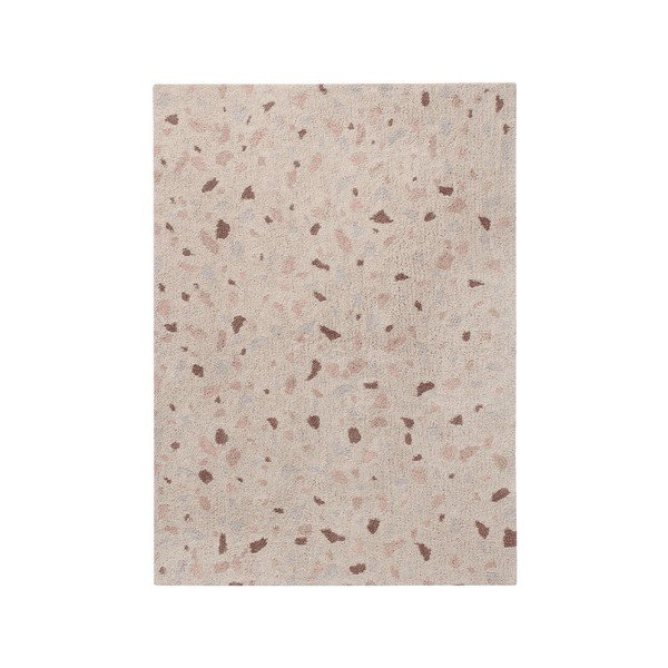 Světle růžový pratelný ručně tkaný bavlněný koberec 140x200 cm Terrazzo Moonstone – Lorena Canals