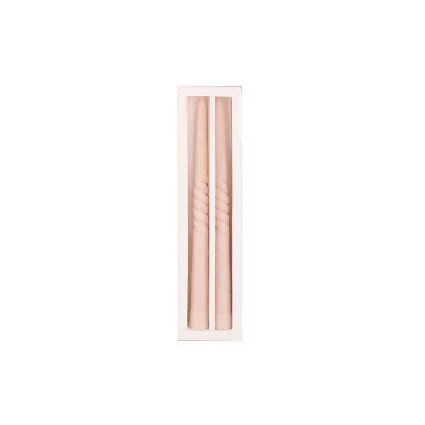 Sada 2 světle růžových svíček z včelího vosku PT LIVING Twirl-image-1