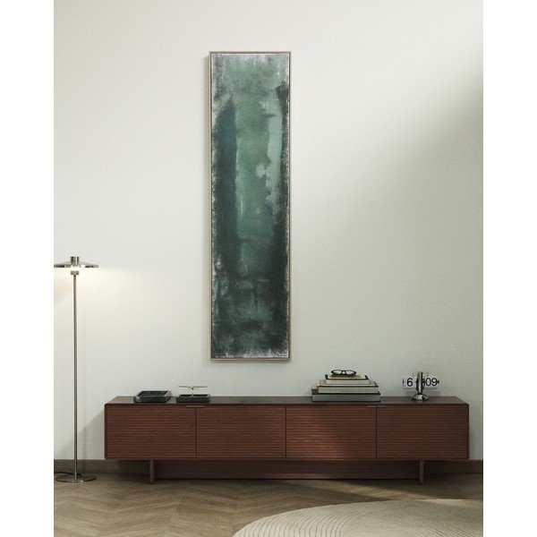 Tmavě hnědý TV stolek v dekoru ořechu 200x46x40 cm Norlen – Kave Home-image-1