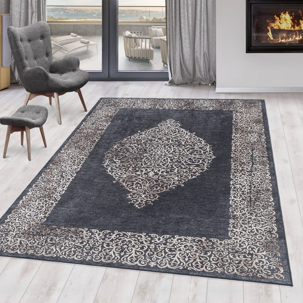Antracitový pratelný běhoun 80x250 cm Fiesta – Ayyildiz Carpets-image-1