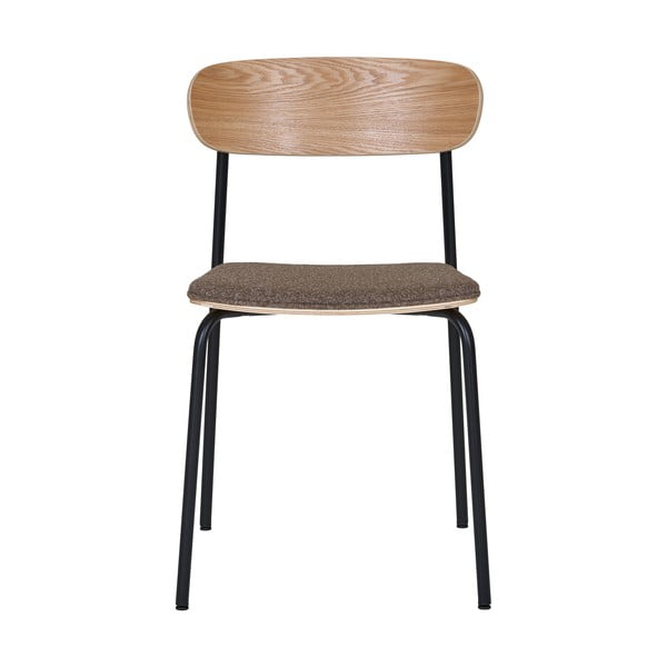 Černá/hnědá stohovatelná jídelní židle v dekoru jasanu Estepona – House Nordic-image-3