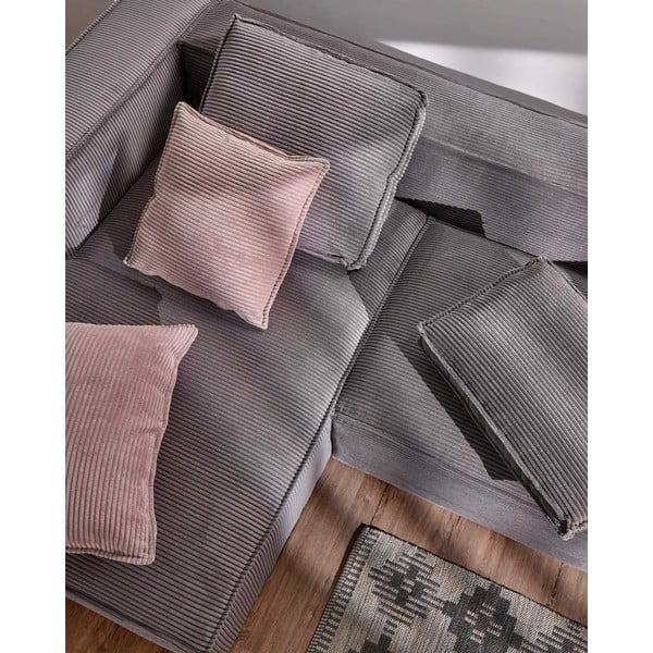 Šedá manšestrová rohová pohovka (levý roh) Blok – Kave Home-image-4