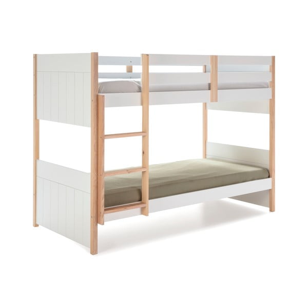 Bílá patrová dětská postel z borovicového dřeva 90x190 cm Kiara – Marckeric-image-4