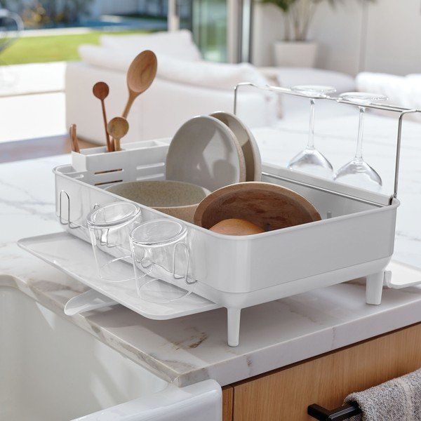 Bílý ocelový odkapávač – simplehuman-image-1