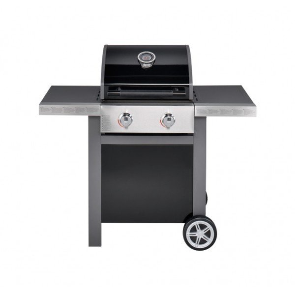 Černý plynový gril se 2 samostatně ovladatelnými hořáky a teploměrem Jamie Oliver BBQ-image-1