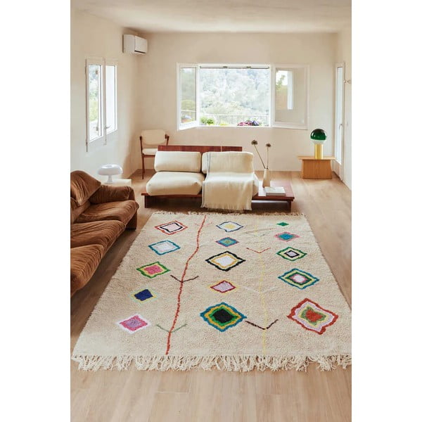 Krémový pratelný ručně tkaný bavlněný koberec 170x240 cm Kaarol – Lorena Canals-image-1