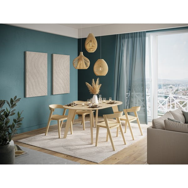 Jídelní stůl s deskou v dubovém dekoru v přírodní barvě 100x180 cm Lago – TemaHome-image-1