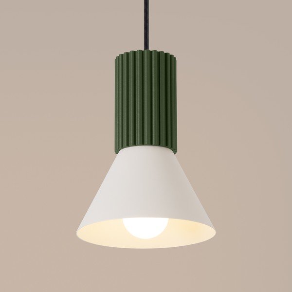 Zelené kovové závěsné svítidlo ø 14 cm Niru – Sollux-image-2