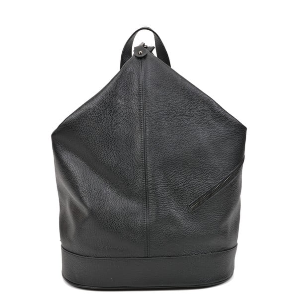 Černý kožený batoh Carla Ferreri Chic