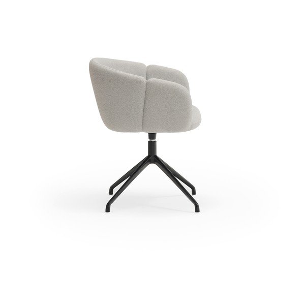 Světle šedé čalouněné jídelní křeslo s područkami Add – Teulat-image-2