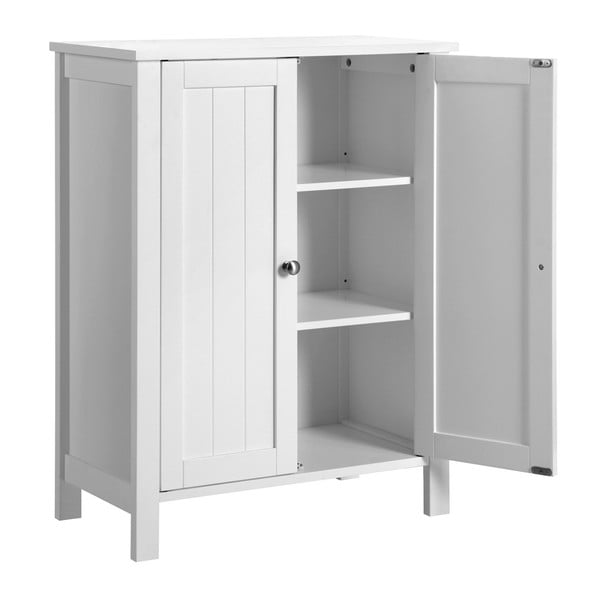 Bílá koupelnová skříňka s dvířky Songmics, šířka 60 cm-image-4