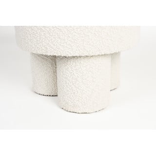 Bílý taburet z textilie bouclé Marcos – White Label