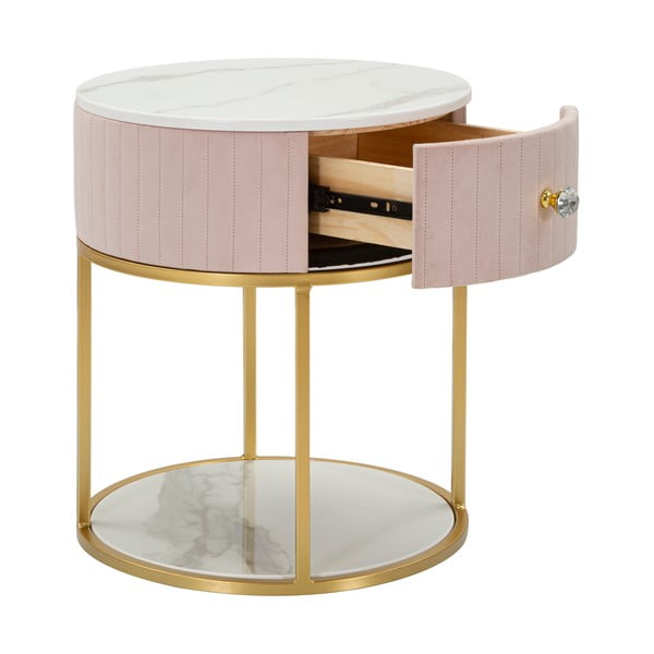 Noční stolek ve světle růžové a zlaté barvě Montpellier – Mauro Ferretti-image-2
