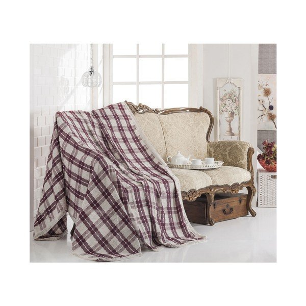 Károvaná bavlněná deka Cosy, 180 x 230 cm