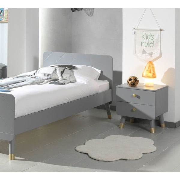 Šedý dětský noční stolek z borovicového dřeva Vipack Billy-image-1