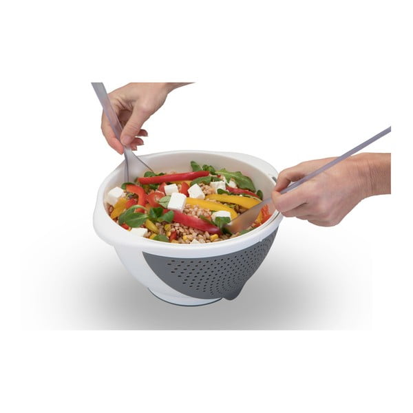 Bílá miska s cedníkem 2v1 Metaltex, Ø 28 cm-image-2