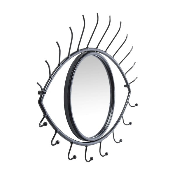 Kovový nástěnný věšák se zrcadlem Kare Design Leaf Eye Mirror, šířka 41 cm