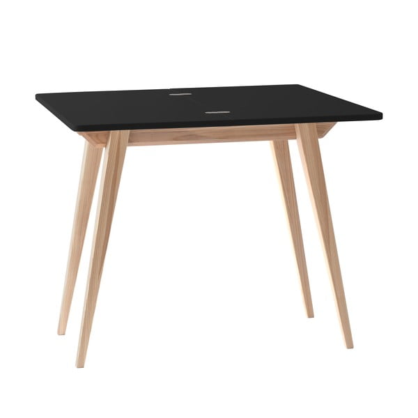 Rozkládací jídelní stůl s přídavnou deskou s černou deskou 90x45 cm Envelope – Ragaba-image-3