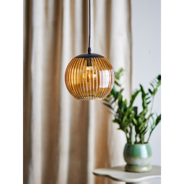 Hnědé skleněné LED závěsné svítidlo ø 23 cm Sybia – Bloomingville-image-1