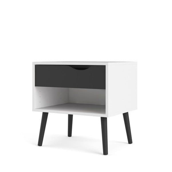 Černo-bílý noční stolek Tvilum Oslo-image-3