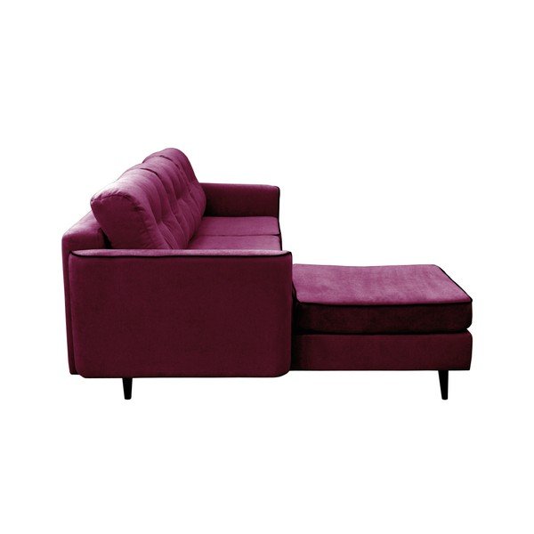 Fialová rozkládací pohovka s černými nohami Mazzini Sofas Dragonfly, levý roh-image-3