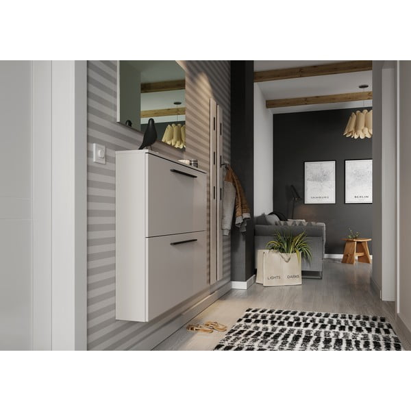 Šedobéžový závěsný výklopný botník Utah - Germania-image-4