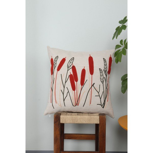 Lněný dekorační polštář 43x43 cm Straw – Mioli Decor-image-1