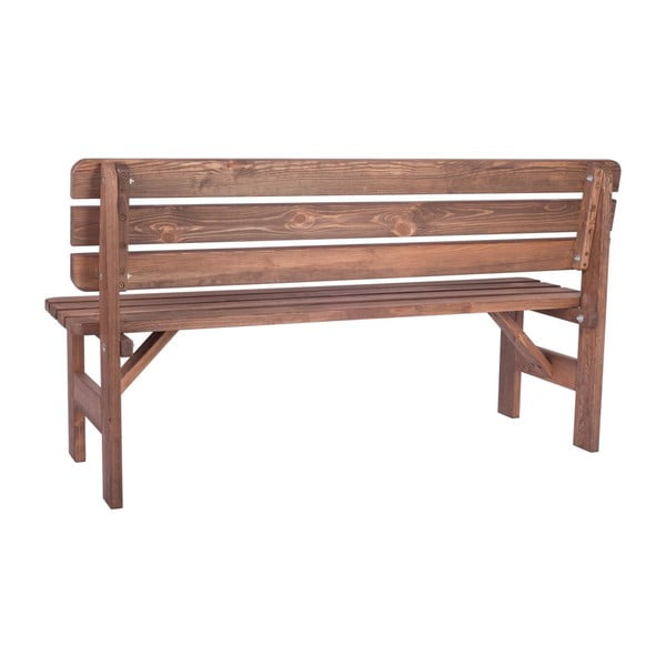 Hnědá dřevěná zahradní lavice Miriam – Rojaplast-image-2
