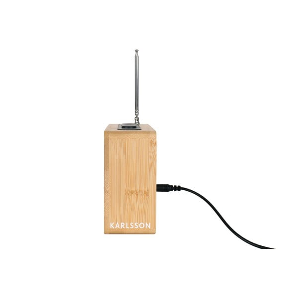 Bambusový budík s rádiem Karlsson Retro-image-4