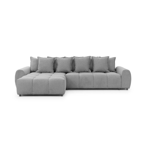 Šedá rohová pohovka (levý roh/s lenoškou) Albane  – Ropez